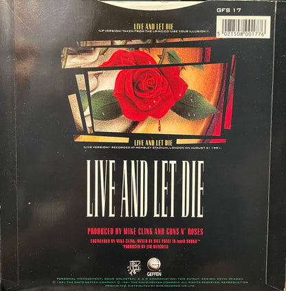Guns N' Roses : Live And Let Die (7", Single, Sil)