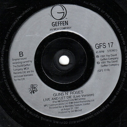 Guns N' Roses : Live And Let Die (7", Single, Sil)
