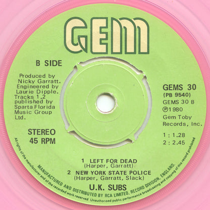 U.K. Subs* : Teenage (7", Single, Pin)