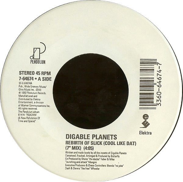 Digable Planets : Rebirth Of Slick (Cool Like Dat) (7", Single)