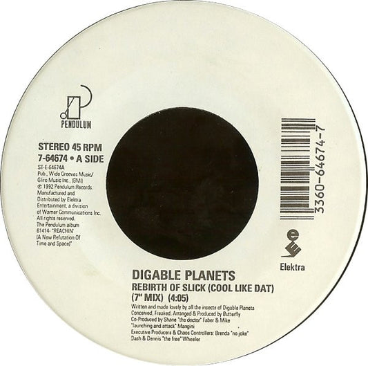 Digable Planets : Rebirth Of Slick (Cool Like Dat) (7", Single)