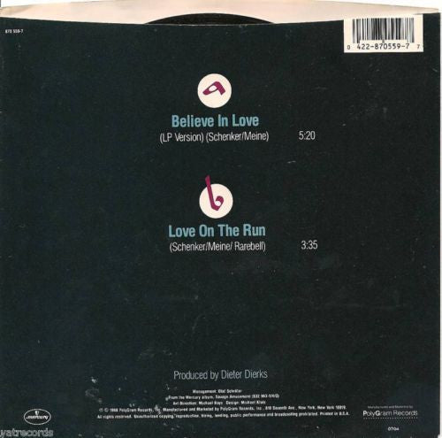Scorpions : Believe In Love (7", Single)