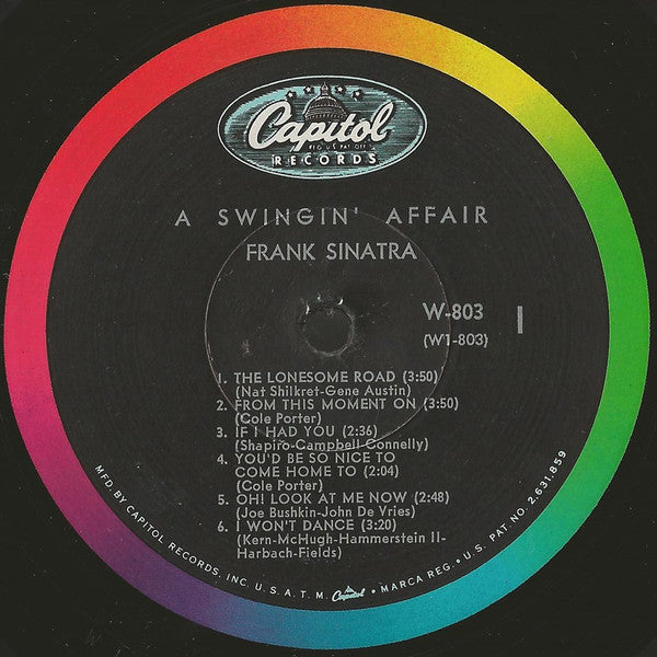Frank Sinatra : A Swingin' Affair (LP, Album, Mono, RP, Scr)