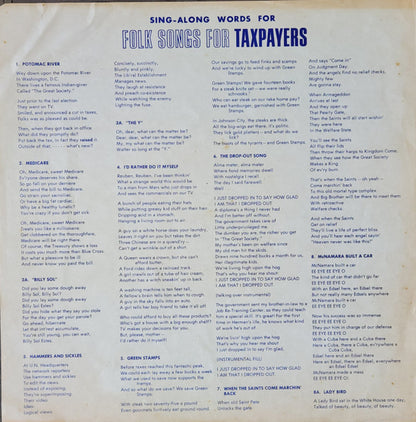 Wini Beatty With Rhett Fink And The Folkniks : Folk Songs For Taxpayers (LP, Album, Mono)
