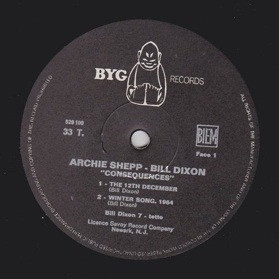 Archie Shepp / Bill Dixon : Consequences (LP, Album, RE)