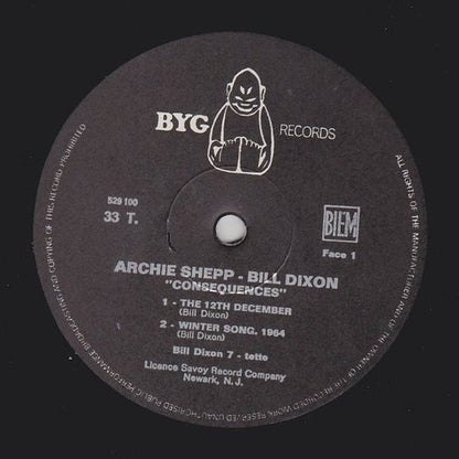 Archie Shepp / Bill Dixon : Consequences (LP, Album, RE)