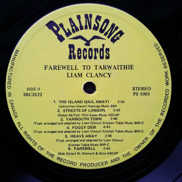 Liam Clancy : Farewell To Tarwaithie (LP, Album)