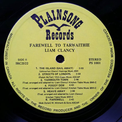 Liam Clancy : Farewell To Tarwaithie (LP, Album)