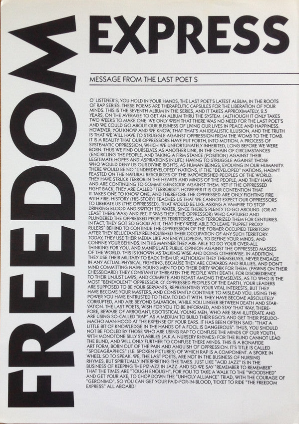 The Last Poets : Freedom Express (LP, Album)