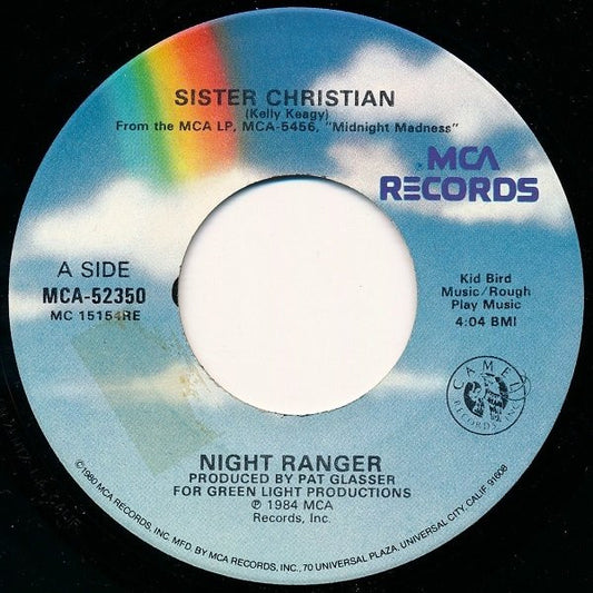 Night Ranger : Sister Christian (7", Single, Glo)