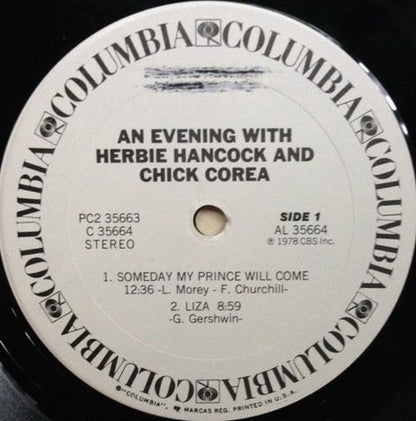 Herbie Hancock & Chick Corea : An Evening With Herbie Hancock & Chick Corea In Concert 1978 (2xLP, Album, Promo)