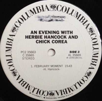 Herbie Hancock & Chick Corea : An Evening With Herbie Hancock & Chick Corea In Concert 1978 (2xLP, Album, Promo)