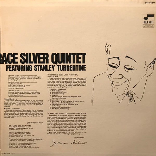 The Horace Silver Quintet Featuring Stanley Turrentine : Serenade To A Soul Sister (LP, Album, RE, Gat)