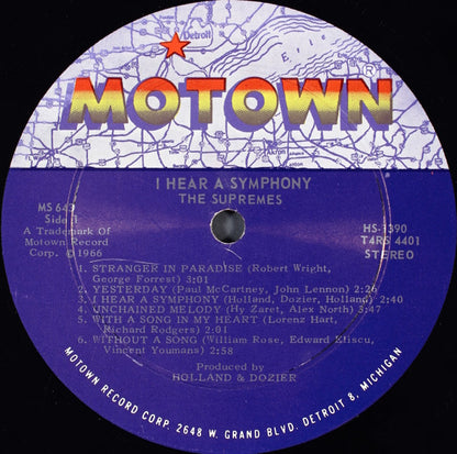 The Supremes : I Hear A Symphony (LP, Album, Roc)