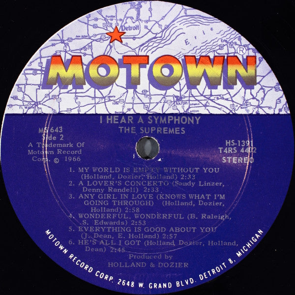 The Supremes : I Hear A Symphony (LP, Album, Roc)