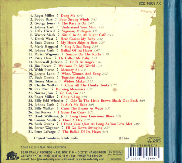 Various : Dim Lights, Thick Smoke & Hillbilly Music - Country & Western Hit Parade - 1964 (CD, Comp)