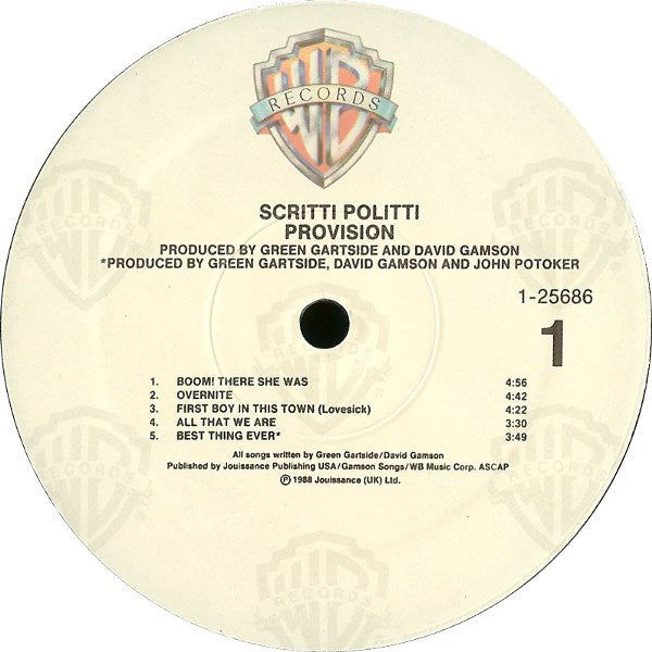 Scritti Politti : Provision (LP, Album, Spe)