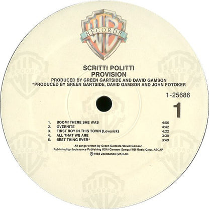 Scritti Politti : Provision (LP, Album, Spe)