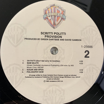 Scritti Politti : Provision (LP, Album, Spe)