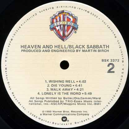 Black Sabbath : Heaven And Hell (LP, Album, Jac)