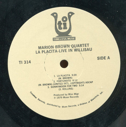 Marion Brown Quartet : La Placita - Live In Willisau (LP, Album)
