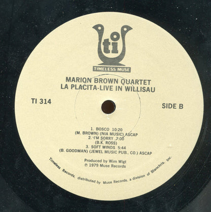 Marion Brown Quartet : La Placita - Live In Willisau (LP, Album)