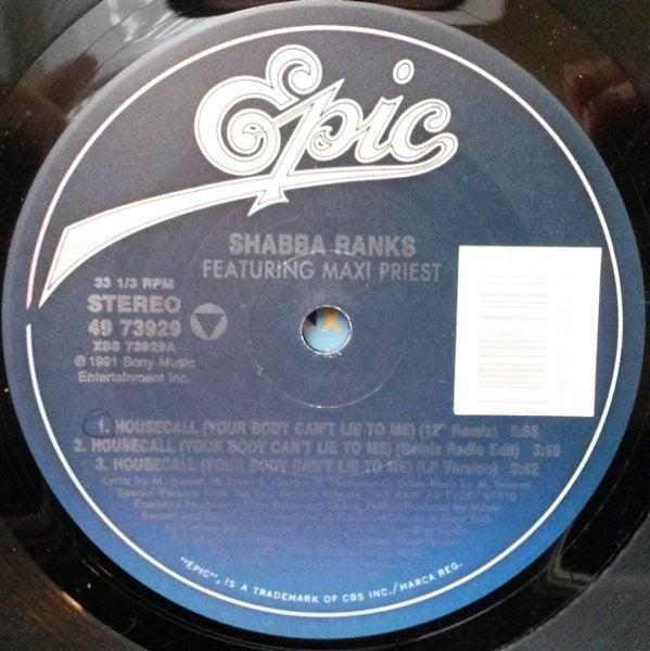 Shabba Ranks : Housecall (Your Body Can't Lie To Me) (12")