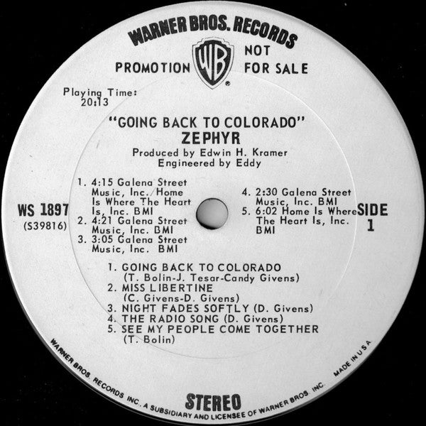 Zephyr (2) : Going Back To Colorado (LP, Promo)