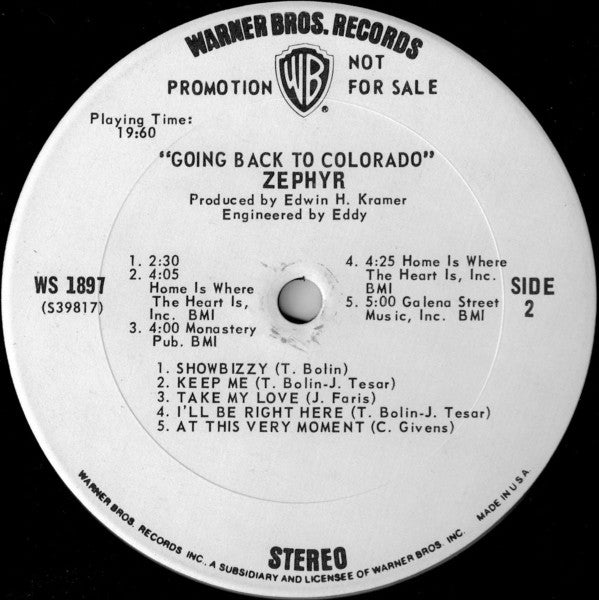 Zephyr (2) : Going Back To Colorado (LP, Promo)