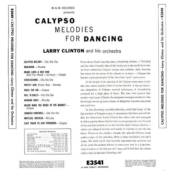 Larry Clinton And His Orchestra : Calypso Melodies For Dancing (LP, Mono)