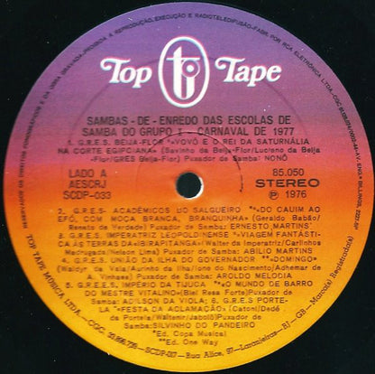 Various : Sambas De Enredo Das Escolas De Samba Do Grupo 1 - Carnaval 1977 (LP, Comp, Gat)