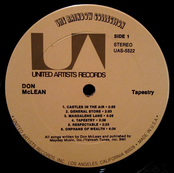 Don McLean : Tapestry (LP, Album, Ter)