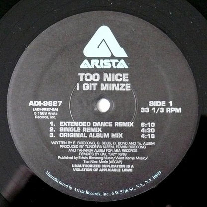 Too Nice : I Git Minze (12")