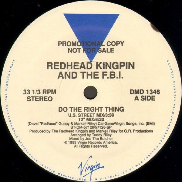 Redhead Kingpin And The FBI : Do The Right Thing (12", Promo)