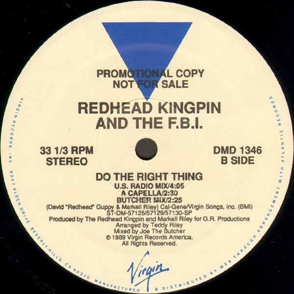 Redhead Kingpin And The FBI : Do The Right Thing (12", Promo)