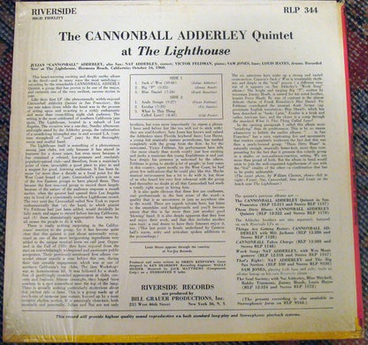 The Cannonball Adderley Quintet Featuring Nat Adderley : At The Lighthouse (LP, Album)
