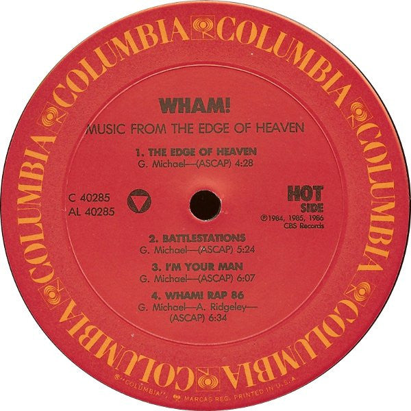 Wham! : Music From The Edge Of Heaven (LP, Album, Car)