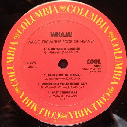 Wham! : Music From The Edge Of Heaven (LP, Album, Car)
