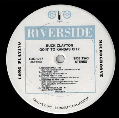 Tommy Gwaltney's Kansas City Nine Featuring Buck Clayton : Goin' To Kansas City (LP, Album, RE, RM)