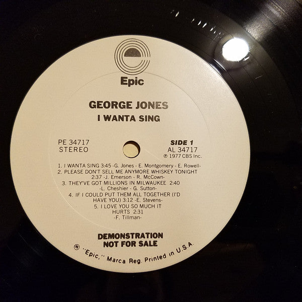 George Jones (2) : I Wanta Sing (LP, Album, Promo)