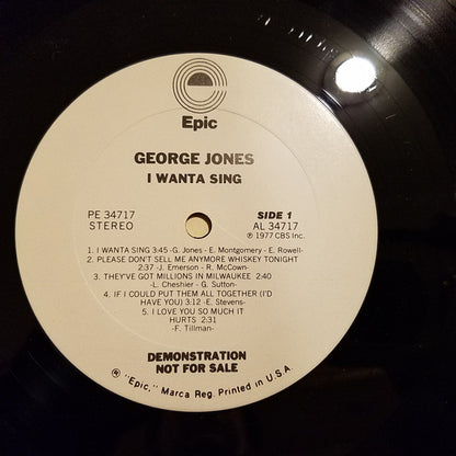 George Jones (2) : I Wanta Sing (LP, Album, Promo)