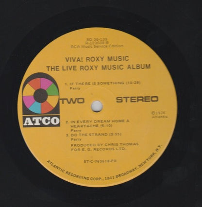 Roxy Music : Viva! The Live Roxy Music Album (LP, Album, Club, RCA)