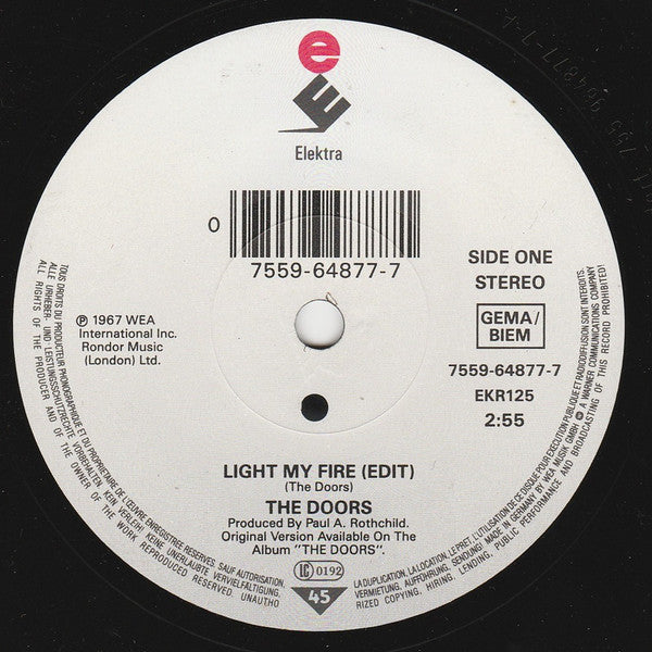 The Doors : Light My Fire (7", Single)