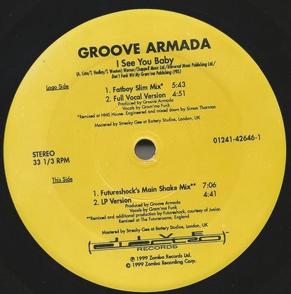 Groove Armada : I See You Baby (Mixes From Fatboy Slim & Futureshock) (12")