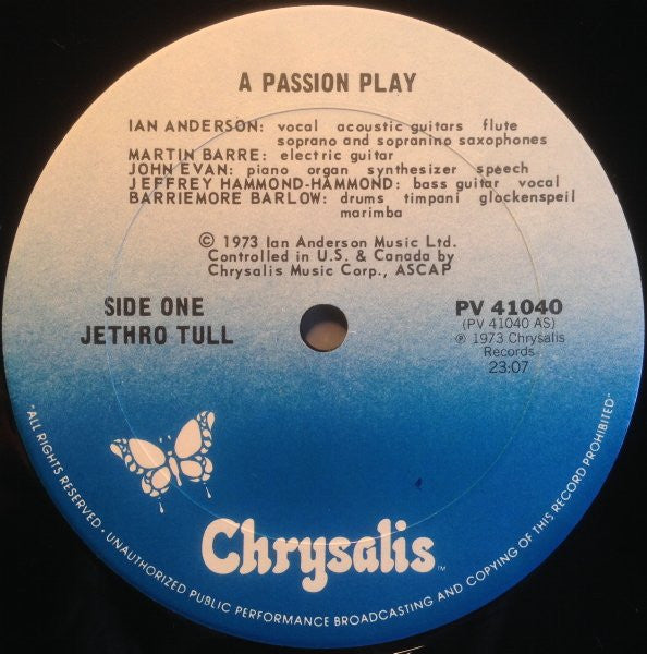 Jethro Tull : A Passion Play (LP, Album, RE, Gat)