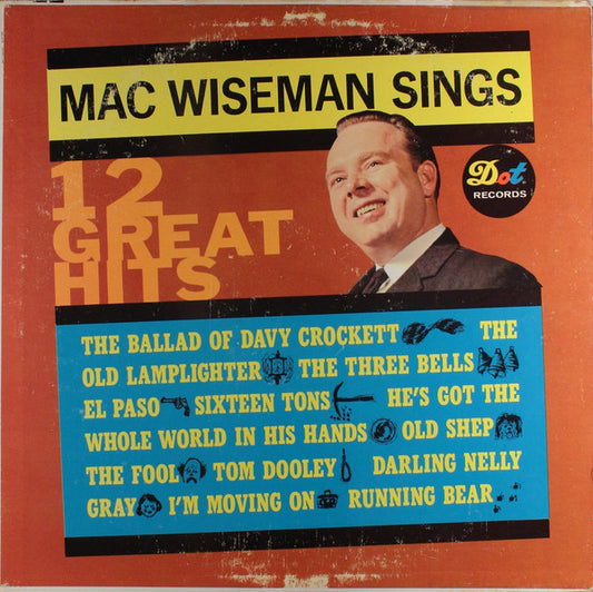 Mac Wiseman : Mac Wiseman Sings 12 Great Hits (LP, Album, Mono)