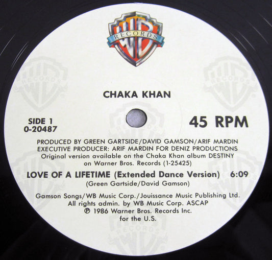 Chaka Khan : Love Of A Lifetime (12", Maxi)