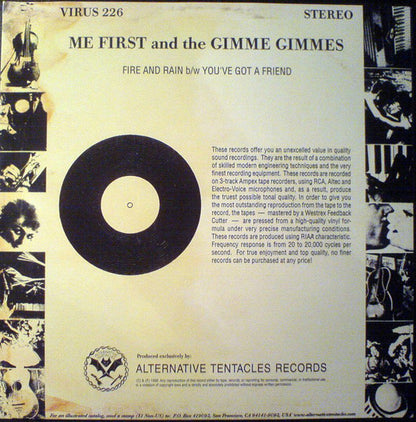 Me First & The Gimme Gimmes* : In Your Barcalounger (7", Single, Blu)