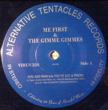 Me First & The Gimme Gimmes* : In Your Barcalounger (7", Single, Blu)