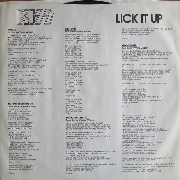 Kiss : Lick It Up (LP, Album, 53 )